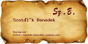 Szoták Benedek névjegykártya